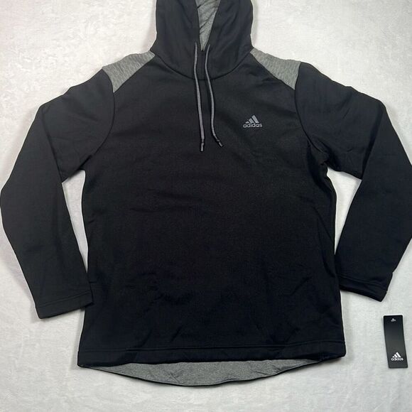 ADIDAS GOLF Tech Fleece Drawstring casual black‎ Hoodie pullover NWT Men large - Picture 1 of 7